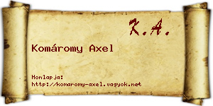 Komáromy Axel névjegykártya
